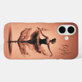 Roze Ballerina Splash Custom Initialen Ballet Case-Mate iPhone Case (Achterkant (horizontaal))