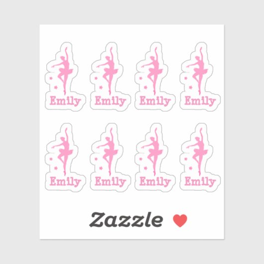 roze ballerina sticker (Vel)
