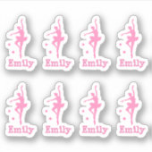 roze ballerina sticker (Voorkant)