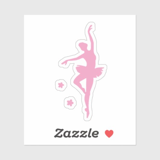 roze ballerina sticker (Vel)