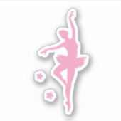 roze ballerina sticker (Voorkant)
