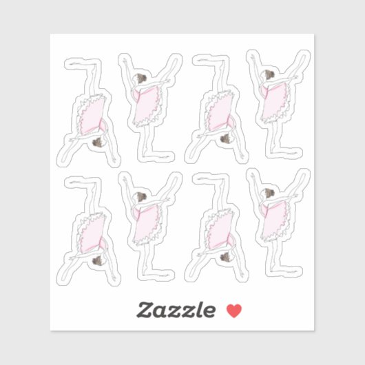 Roze Ballerina Sticker (Vel)