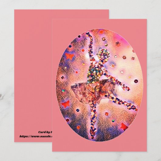 Roze Ballerina Sugar Plum Fairy Nutkraker Dancer Feestdagenkaart (Voorkant / Achterkant)