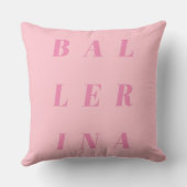 Roze Ballerina Text Design for Ballet Dancers Kussen (Achterkant)