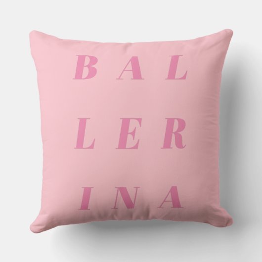 Roze Ballerina Text Design for Ballet Dancers Kussen (Achterkant)
