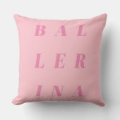 Roze Ballerina Text Design for Ballet Dancers Kussen (Voorkant)