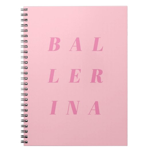 Roze Ballerina Text Design for Ballet Dancers Notitieboek (Voorkant)