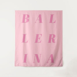 Roze Ballerina Text Design for Ballet Dancers Wandkleed
