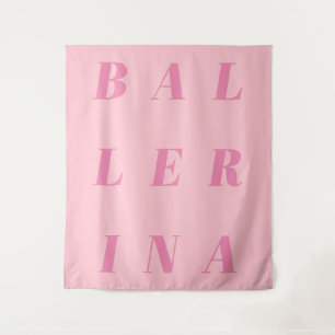 Roze Ballerina Text Design for Ballet Dancers Wandkleed