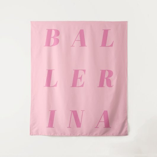 Roze Ballerina Text Design for Ballet Dancers Wandkleed (Voorkant)
