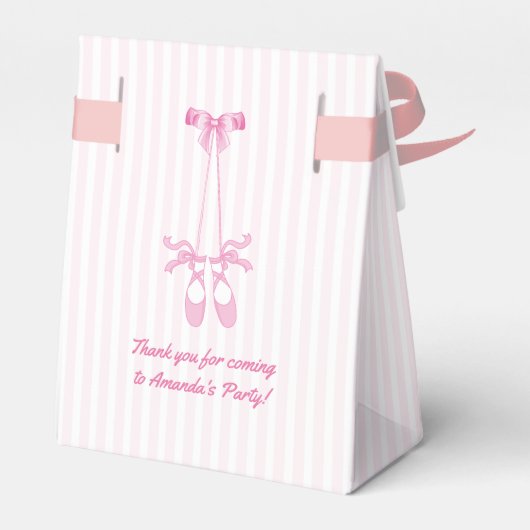 Roze Ballerina thema Birthday Party Guest Bedankt Bedankdoosjes (Achterkant)