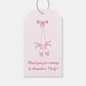 Roze Ballerina thema Birthday Party Guest Bedankt Cadeaulabel (Achterkant)