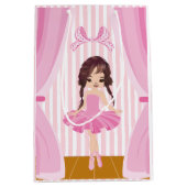 Roze Ballerina thema Birthday Party Guest Bedankt Medium Cadeauzakje (Voorkant)