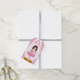 Roze Ballerina thema Verjaardagsfeestje Gast Bedan Cadeaulabel