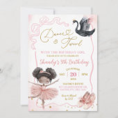 Roze Ballerina Tutu Afrikaanse Ballet Verjaardag Kaart (Voorkant)