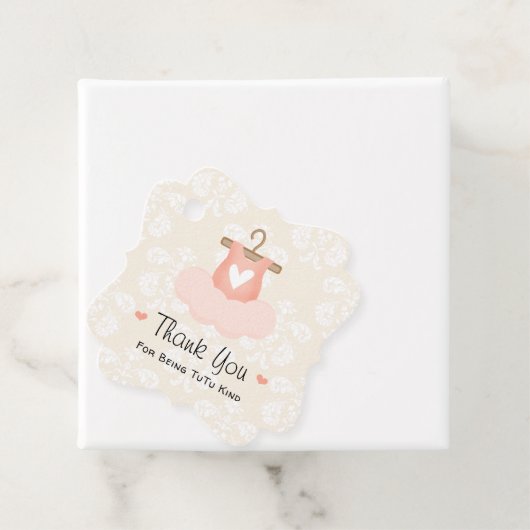 Roze Ballerina Tutu Baby shower Dank u Bedankjes Labels (In situ)