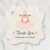 Roze Ballerina Tutu Baby shower Dank u Bedankjes Labels (Voorkant)