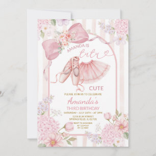 Roze Ballerina Tutu Coquette Bloemige Verjaardag Kaart