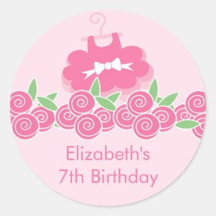 Roze Ballerina Tutu Dance Birthday Party Sticker