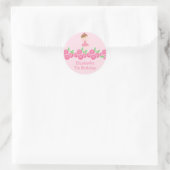 Roze Ballerina Tutu Dans Verjaardagsfeestje Sticke Ronde Sticker (Tas)