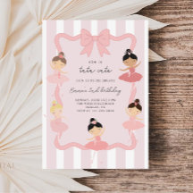 Roze Ballerina Tutu Mooie Verjaardagsuitnodiging