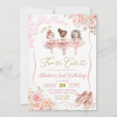 Roze Ballerina Tutu Schattige 2e verjaardag Uitnod Kaart (Voorkant)