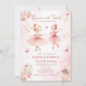 Roze Ballerina TuTu Zuster Zusje Partij Kaart (Voorkant)