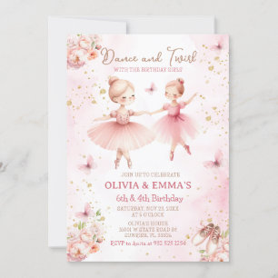 Roze Ballerina TuTu Zuster Zusje Partij Kaart