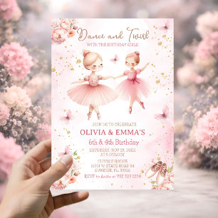 Roze Ballerina TuTu Zuster Zusje Partij Kaart