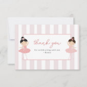 Roze Ballerina Verjaardag Bedankkaart (Voorkant)