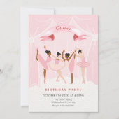 Roze ballerina verjaardag kaart (Voorkant)
