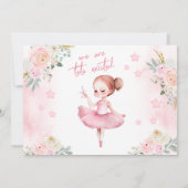 Roze ballerina verjaardag meisje foto uitnodiging (Achterkant)