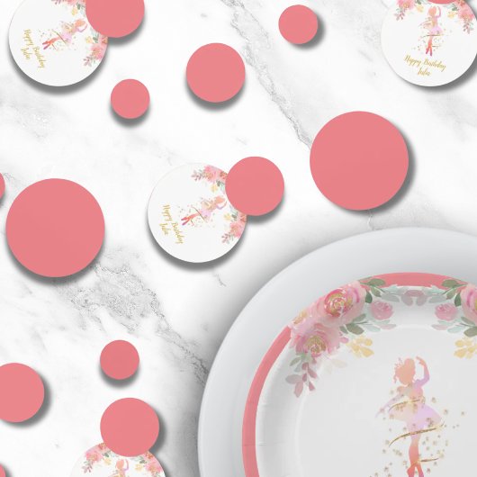 Roze Ballerina Verjaardagsfeest Dank u wel Confetti
