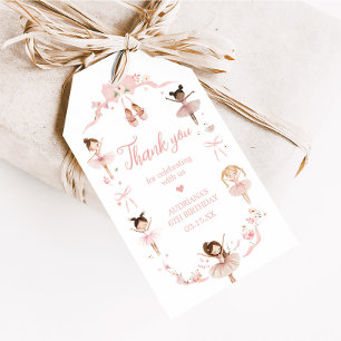 Roze Ballerina Verjaardagsfeest Favoriet Tags Cadeaulabel
