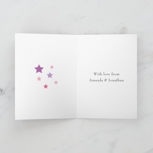 Roze Ballerina Verjaardagsfeest Groet Kaart (Binnen)