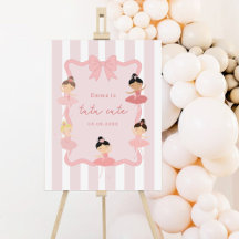 Roze Ballerina Verjaardagsfeest Welkomstposter
