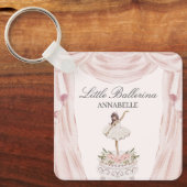 Roze Ballerina Verjaardagsfeestgunsten Sleutelhanger (Voorkant)