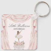 Roze Ballerina Verjaardagsfeestgunsten Sleutelhanger (Achterkant)
