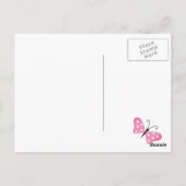 Roze Ballerina Verjaardagsfeestje Briefkaart (Achterkant)