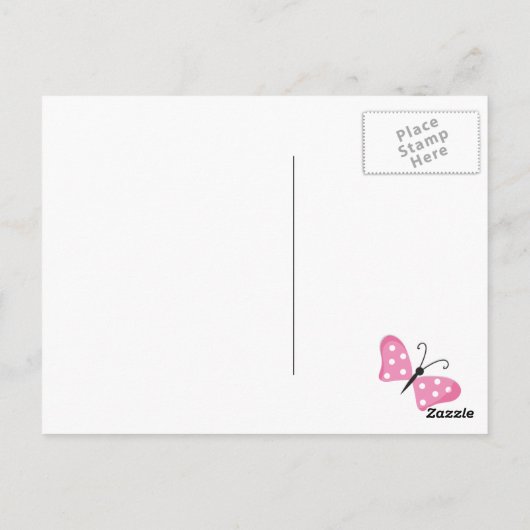 Roze Ballerina Verjaardagsfeestje Briefkaart (Achterkant)
