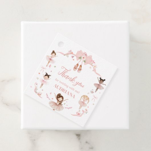 Roze Ballerina verjaardagsfeestje plein Bedankjes Labels (In situ)