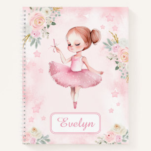 Roze ballerina verjaardagsmeisje cadeau spiraal no notitieboek