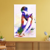Roze Ballerina Waterverf Hedendaagse Kunst Canvas Afdruk (Insitu (Woonkamer))