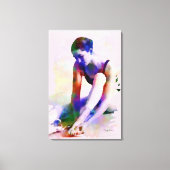 Roze Ballerina Waterverf Hedendaagse Kunst Canvas Afdruk (Voorkant)