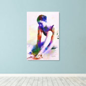 Roze Ballerina Waterverf Hedendaagse Kunst Canvas Afdruk (Insitu (Houten vloer))