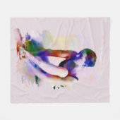 Roze Ballerina Waterverf Hedendaagse Kunst Fleece Deken (Voorkant (Horizontaal))