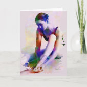 Roze Ballerina Waterverf Hedendaagse Kunst Kaart (Voorkant)