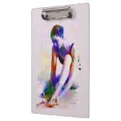 Roze Ballerina Waterverf Hedendaagse Kunst Klembord (Links)