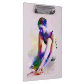 Roze Ballerina Waterverf Hedendaagse Kunst Klembord (Rechts)