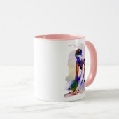 Roze Ballerina Waterverf Hedendaagse Kunst Mok (Voorkant rechts)